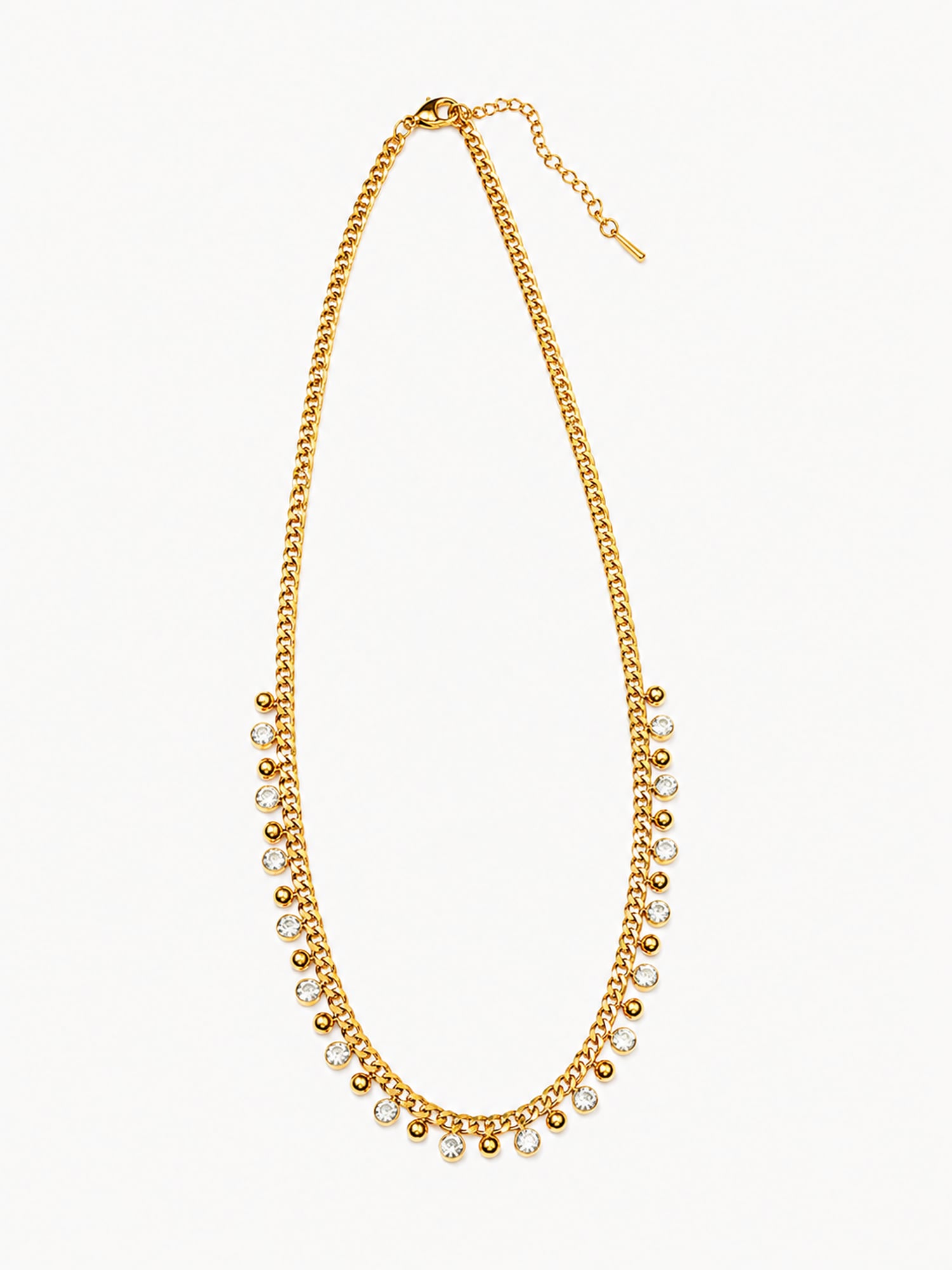 Beaded CZ Drop Necklace